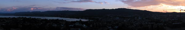 The view of Zurich from the top of the Platte tower